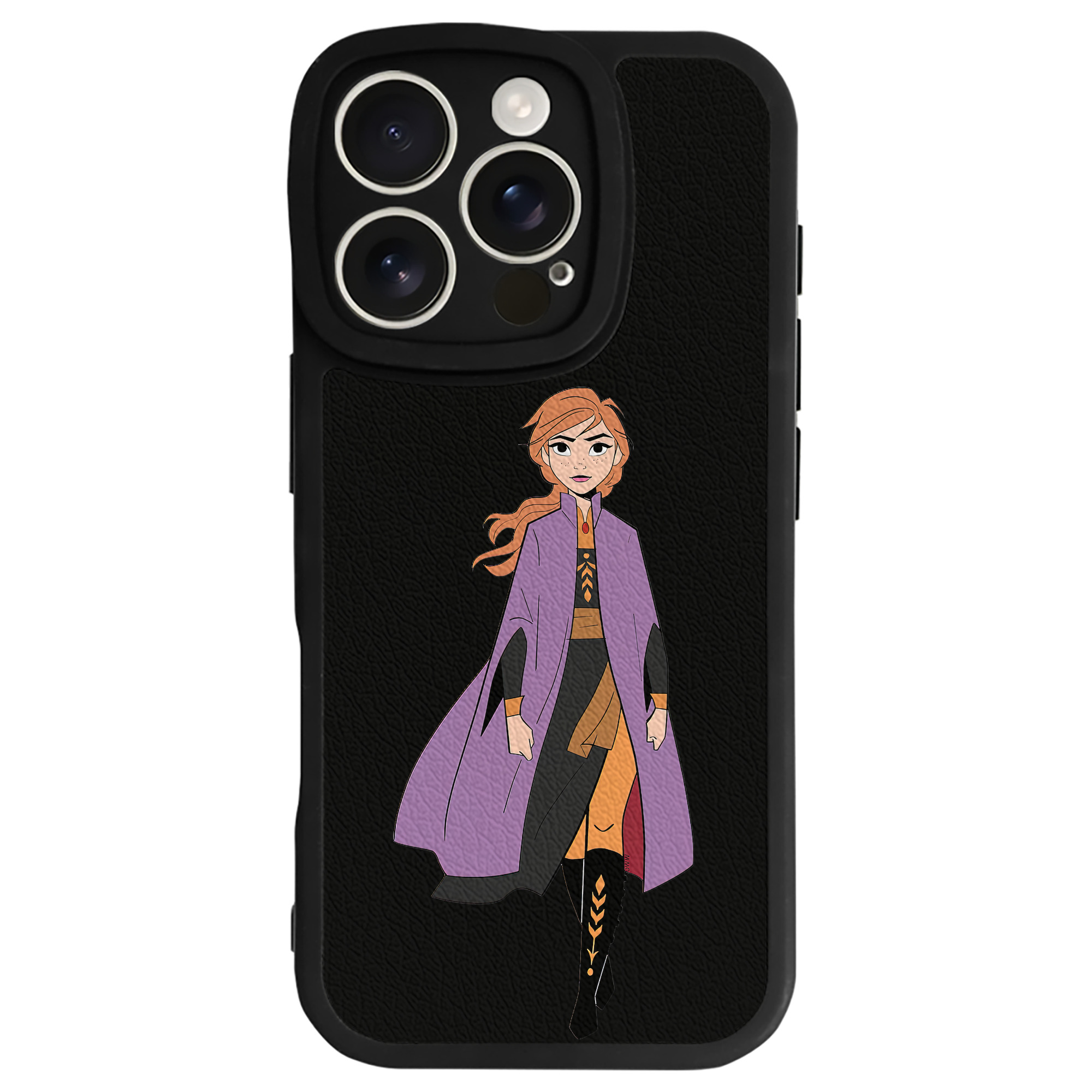 （画像用） アナと雪の女王 アンナ エルサ Frozen Anna Elsa 【iPhone 16シリーズ対応】シリコンスマホケース（レザー調） 材質：シリコン